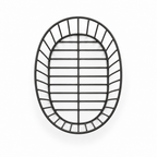 Black oval wire basket viewed from above