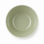 Sage green bowl viewed from above, showing its round rim and smooth interior