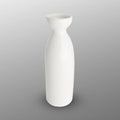 White porcelain sake bottle, 8 oz, 6-3/4 inches tall