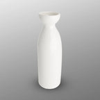White porcelain sake bottle, 8 oz, 6-3/4 inches tall