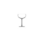 Clear glass coupe with a rounded bowl holding 8 oz
