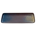 Sea coloured stoneware deep rectangular platter, 14-1/4 by 6-1/4 inches